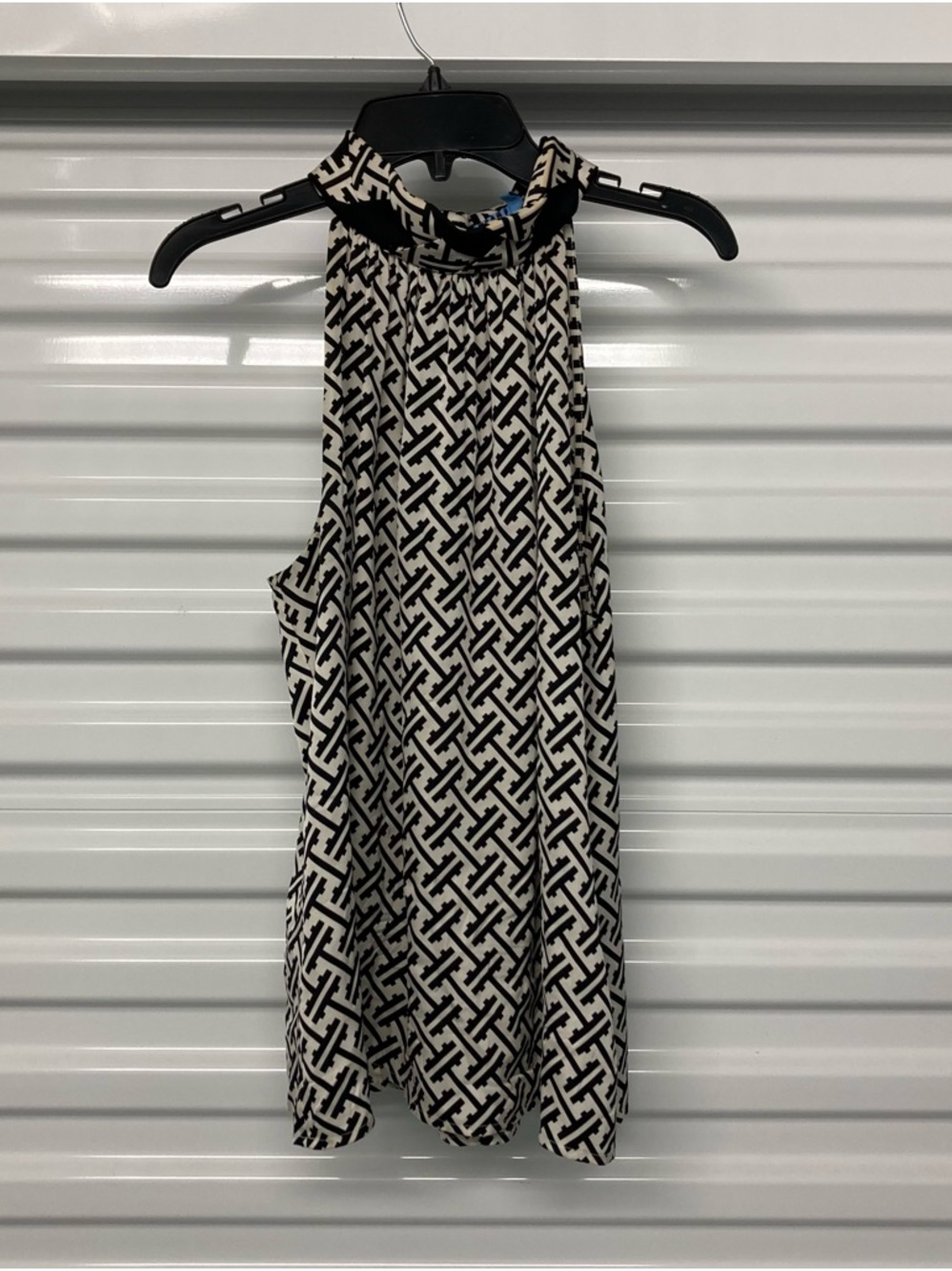ANTONIO MELANI Black & White One-Shoulder Printed Dress